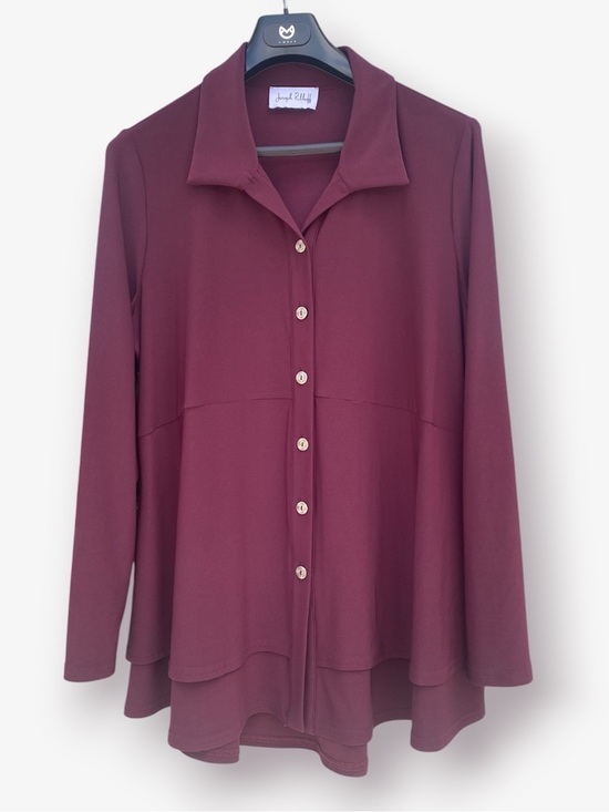 Joseph Ribkoff Tops - Joseph Ribkoff Women's Long-Sleeve Button Front Tunic Size XL